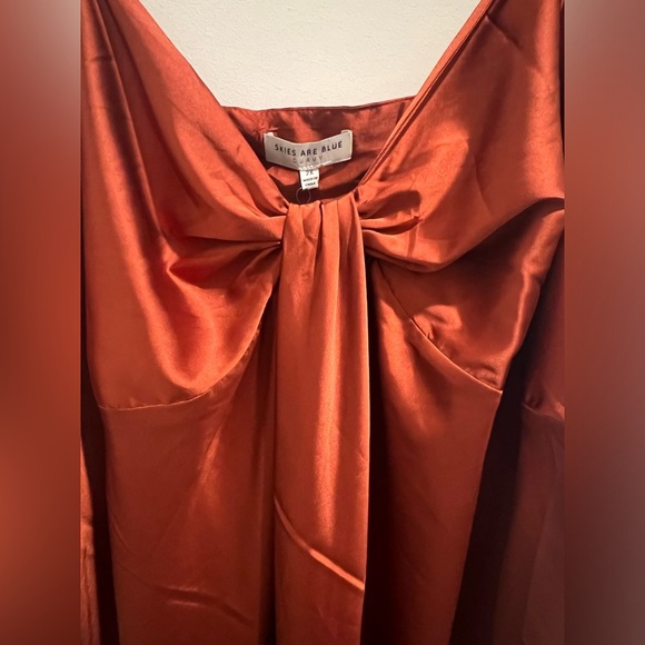 Skies Are Blue for Vada Winter Rust Slip Dress, Curvy - Picture 3 of 9